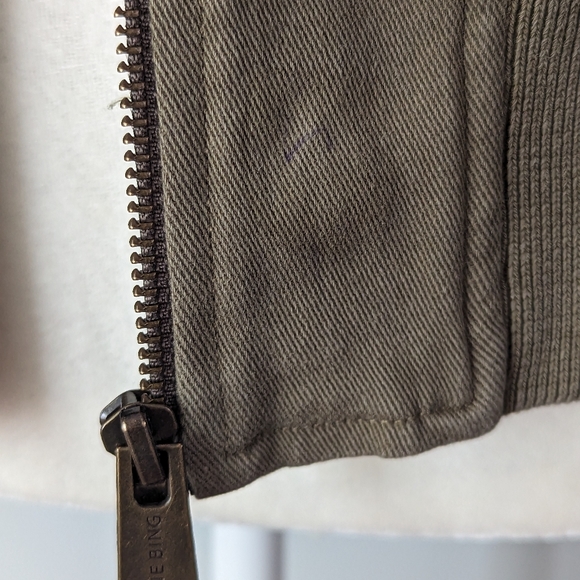 Anine Bing Jacket Olive Green Embroidered Bomber Jacket Size Medium - Picture 13 of 15